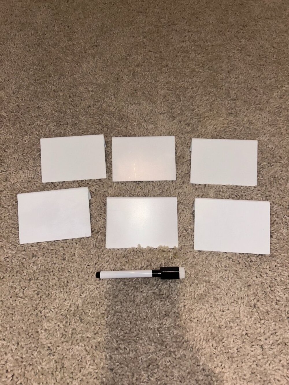 6 pc dry erase name tent cards for table